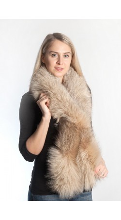 Platinum  fox fur scarf - cream